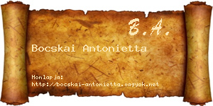 Bocskai Antonietta névjegykártya
